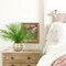 Fake Plants 15'' Faux Palm Plant in Gold-White Pot Realistic Artificial Plants Indoor for Home Farmhouse Centrepieces Wedding Decorations